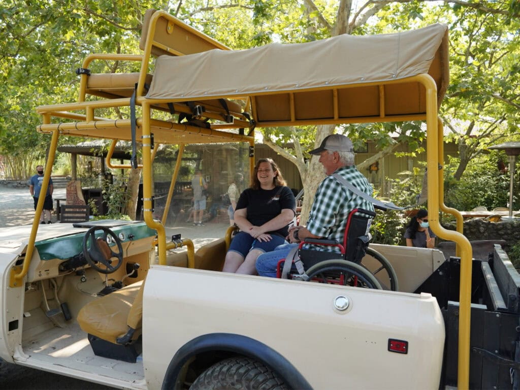 accessible wheelchair jeep at safari wet that you can take a safari tour at safari west in santa rosa