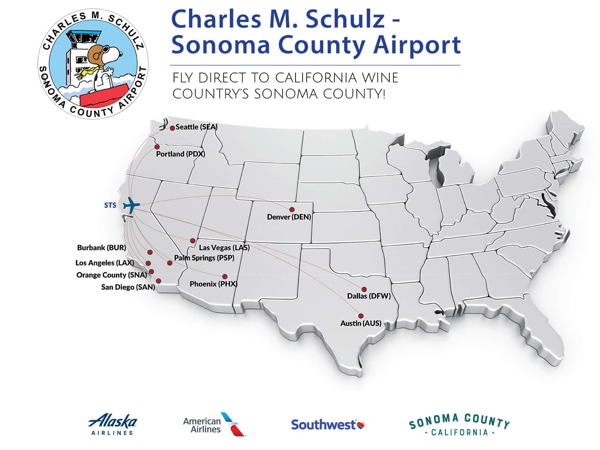 Sonoma County Charles M. Schulz Airport Map