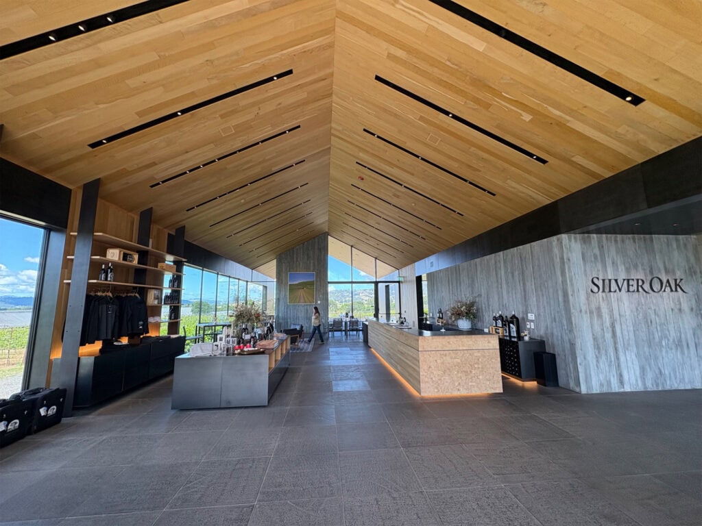 inside the silver oak tasting room in healdsburg
