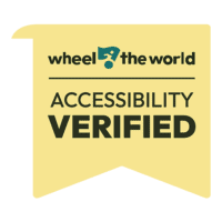 badge that is from wheel the world stating accessibility verified 