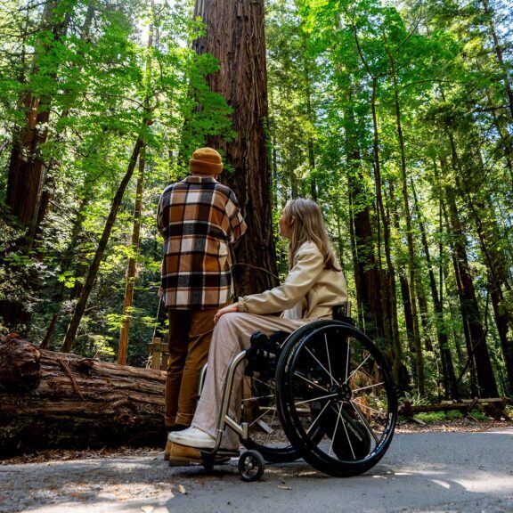 wheelchair friendly trails at armstrong redwoods in sonoma county