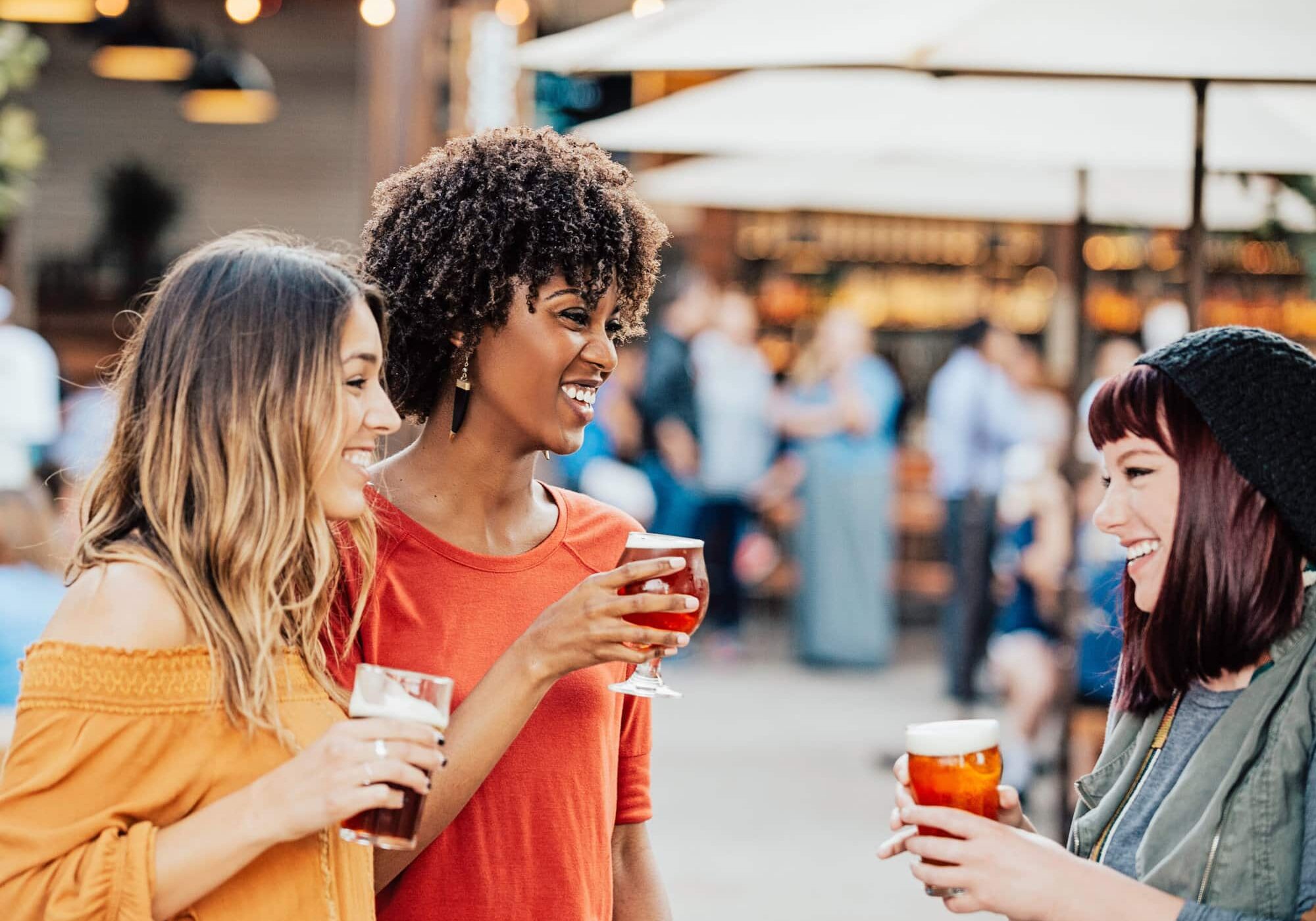 Friends hanging out drinking beers