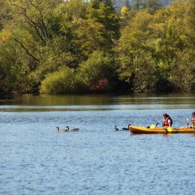 Couple kayaks in Spring Lake Regional Park